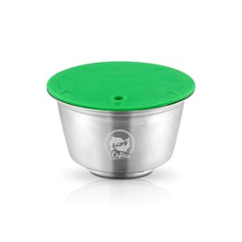 i Cafilas New Lid Stainless Steel Refillable Coffee Capsules Crema Reusable Coffee Pods Metal Permanent Coffee Holder(capsule in silver)