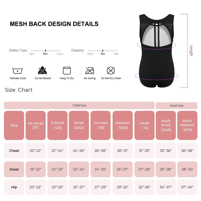 Phineein - Maillot de ballet sin mangas para niñas, con