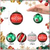 16Pcs Christmas Ornaments 3.15'' Shatterproof Red Green and White Bulbs