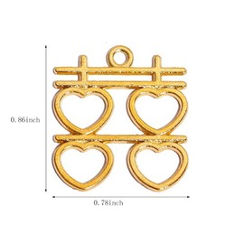 50 Pieces of Golden Chinese Traditional Wedding Decorations, Double Happiness, Double Happiness Wedding Decorations for New House Layout Festive DIY Supplies Metal Alloy Happy Pendant (B)