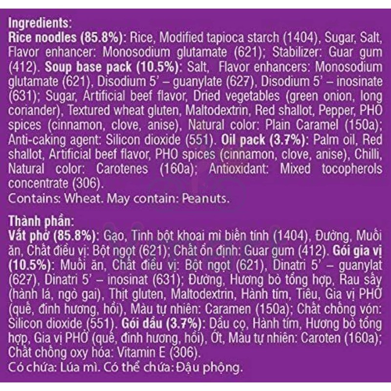 Vifon Vietnamese Style Instant Rice Noodles Beef Flavour Pho Bo