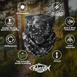 Palmyth Neck Gaiter Fishing Mask Bandana Sun Wind Dust Protection UV UPF 50+ Camo Headwear Balaclava Magic Scarf for Men Women Hunting, Cycling, Motorcycling, Running