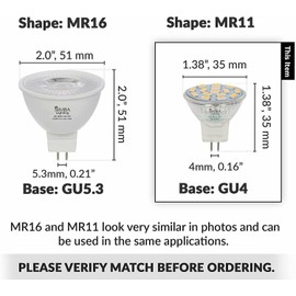 Simba Lighting [4 Pack] LED MR11 3W 20W 12V Halogen Replacement GU4 Bi-Pin 4000K Natural White