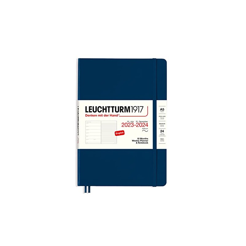 LEUCHTTURM1917 367860 Weekly Planner & Notebook Softcover Medium (A5) 2024,