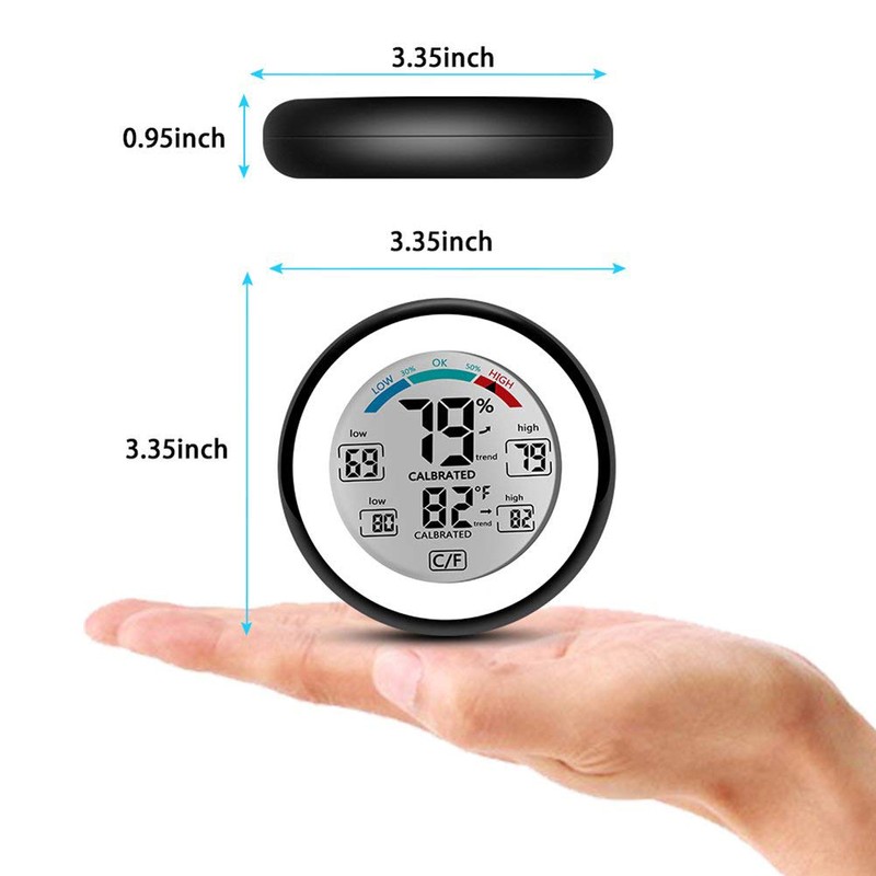JIGUOOR Multifunctional Digital Thermometer,Hygrometer,Temperature Humidity Meter-Max & Min Value Trend