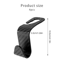 Pack of 4 Car Headrest Hooks for Hidden Car Seats, Car Seats, Back Hooks for Storing Keys, Wallets and Shopping Bag
