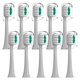 Cabezales de repuesto compatibles con el cepillo de dientes eléctrico AquaSonic icon, paquete de 10, color piedra