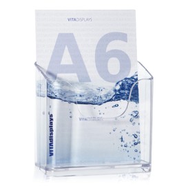 DIN A6 Table Brochure Stand as Flyer Stand, Transparent Flyer Holder and Stable Table Brochure Holder, Postcard Stand, Crystal Clear Table Brochure Stand for A6 Flyer and Postcards Pack of 5