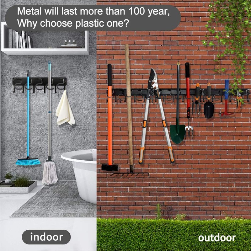 YueTong 68" All Metal Garden Tool Organizer,Adjustable Garage Wall Organizers