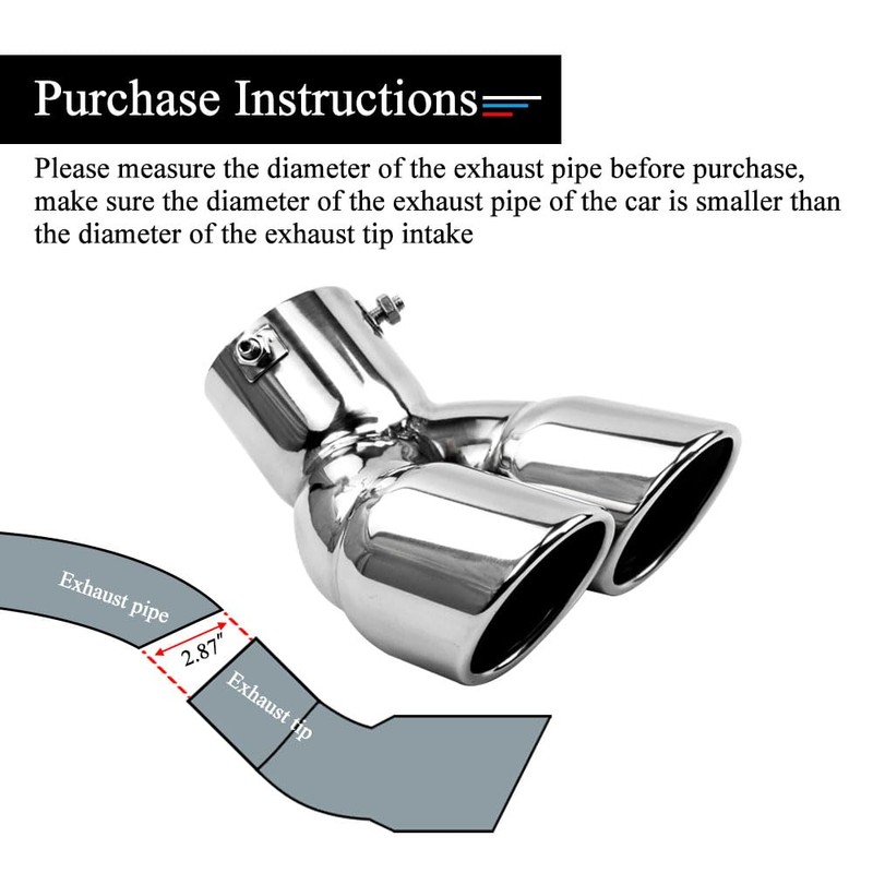 FAIZJUNBEN 3 inch exhaust tip, universal stainless steel exhaust tailpipe