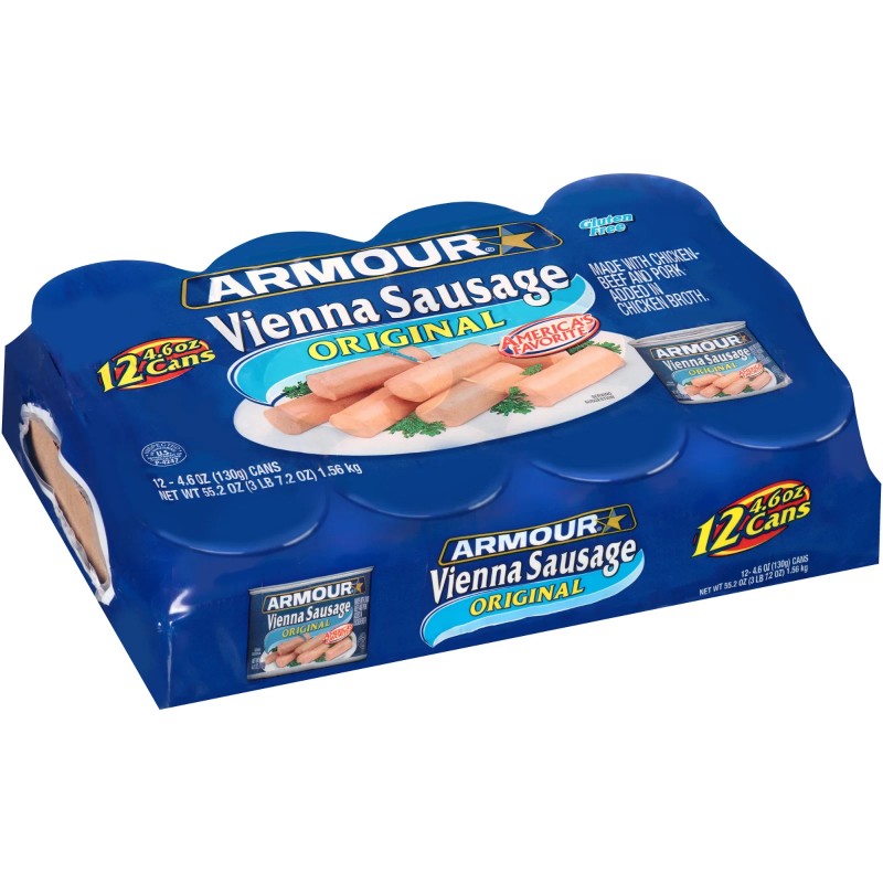 CAN Armour Original Vienna Sausage, Original, 4.6 oz Can, 12