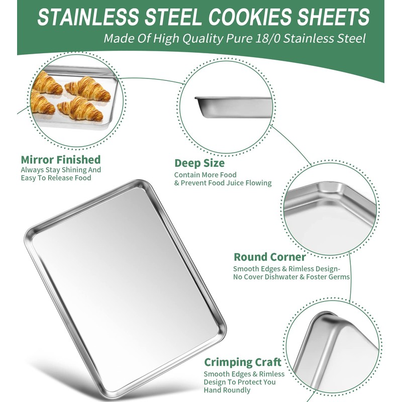 Baking Sheets Set of 2, HKJ Chef Cookie Sheets 2