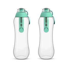 PearlCo - Two Soft Water Bottles with Filter 0.5 Litres (Mint) | Water Bottle BPA-Free | School, Sports, Water, On the Go