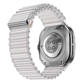 KADES Galaxy Watch Ultra Band - 47mm - Trail Nylon Loop - Men & Women - Silver/White