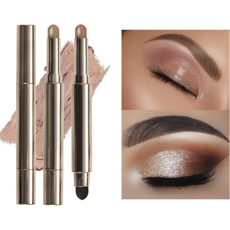 Barra de sombra de ojos impermeable con esponja mezcladora