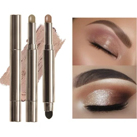 Barra de sombra de ojos impermeable con esponja mezcladora