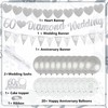 60 Wedding Anniversary Decorations 60 Silver Wedding Banner Balloons Happy