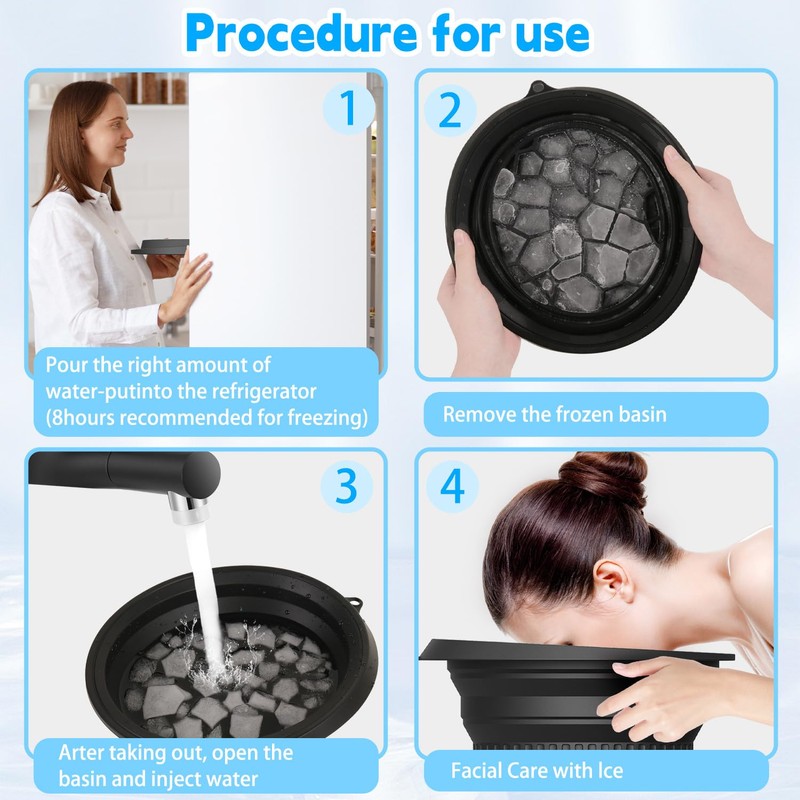 SogYupk Face Bowl for Ice with Built Foldable, Durable Silicone