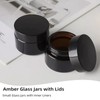 Glass Cosmetic Jars with Lids, 12 Pcs Amber Glass Round