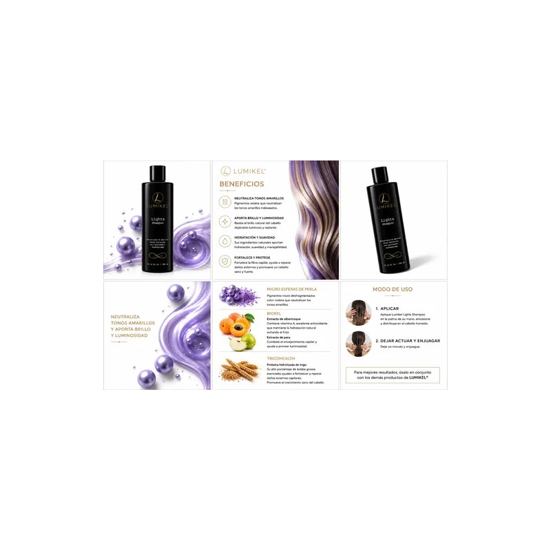 Shampoo Matizador Tonos Amarillos Lumikel