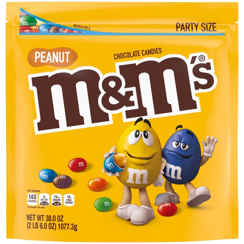M&M'S Peanut Milk Chocolate Candy, Super Bowl Chocolates Party Size,