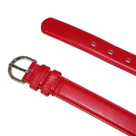 CTM® Women's Leather 1 1/8 Inch Dress Belt, 2XL, Red