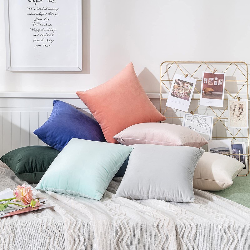MIULEE Set of 2 Velvet Cushion Covers, Cushion Case, Decorative