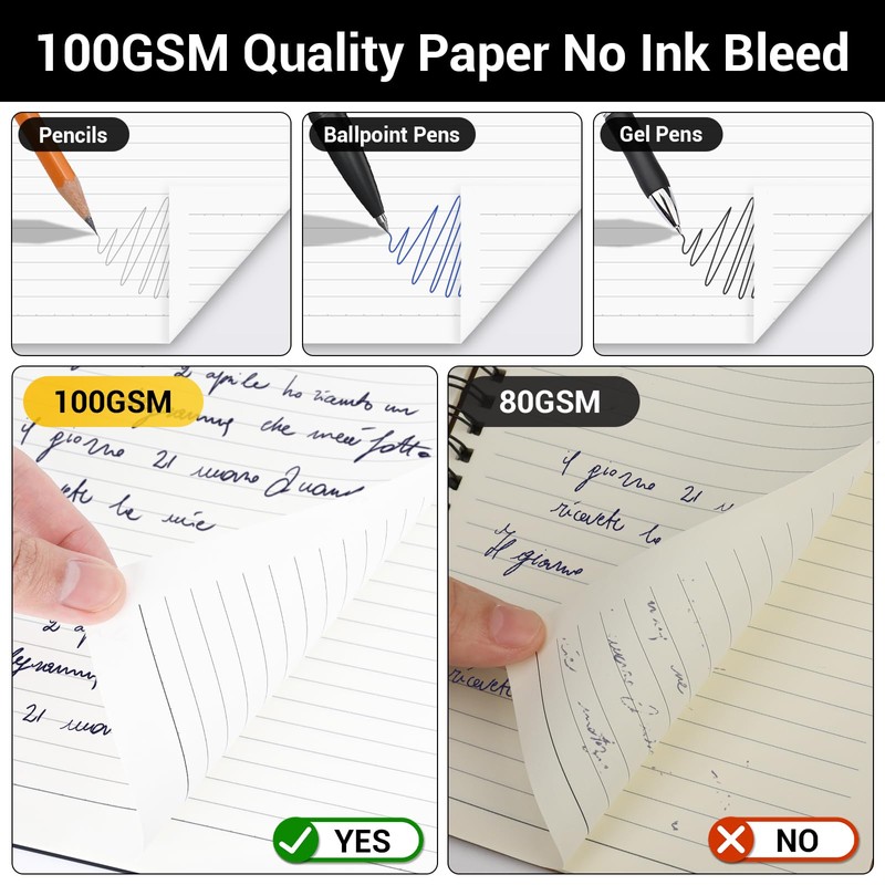 Yarotm Notebook A4 Lined – Spiral Notebook A4 21.6 x