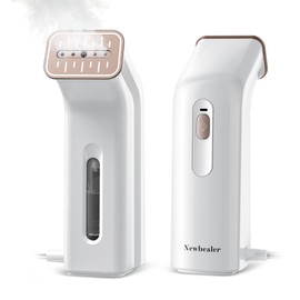 Newbealer 2in1 Steamer and Dry Iron for Beginners, Horizontal & Vertical Clothes Steamer, Non-Stick Ceramic Soleplate, 170ml Garment Wrinkle Remover, Auto-off, 1.2lbs (120V Only)