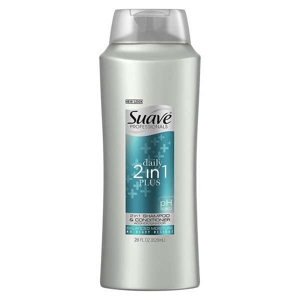 Suave Professionals 2 in 1 Shampoo and Conditioner Daily Plus for Cleansed Hair Hair Shampoo and Conditioner Formula With Micro-Moisturizing Complex 28 oz