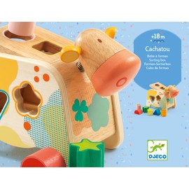 Djeco Wooden Blue Cow Shape Sorter Baby Toy