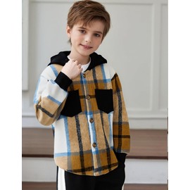 Auiopila Kids Toddler Boy Clothes Plaid Hooded Shirt White T-shirt Top and Solid Color Pants 3Pcs Winter Boys Outfits
