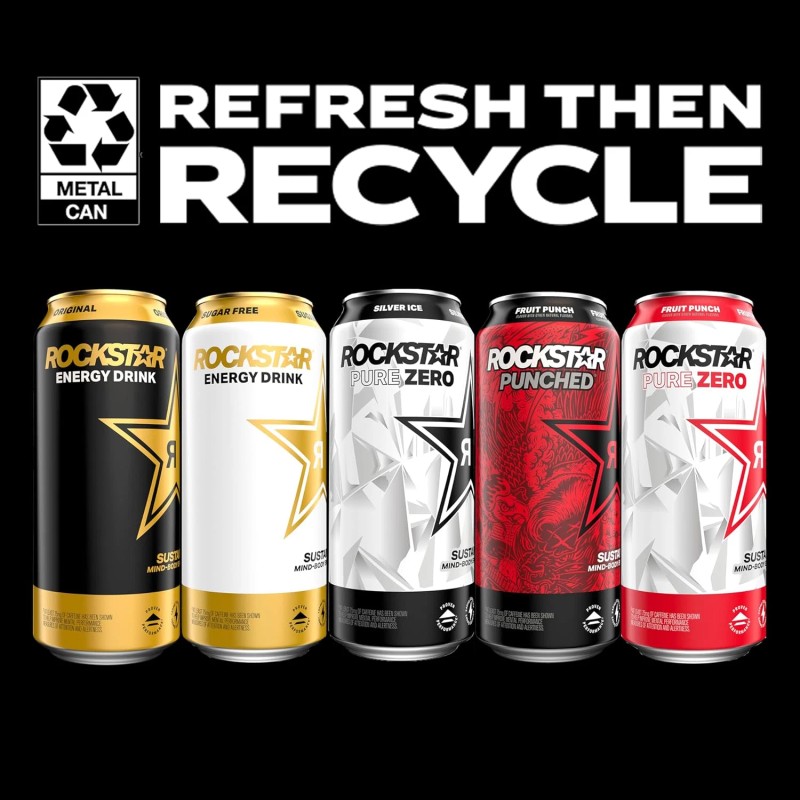 Rockstar Sugar Free Energy Drink, 16 Fl Oz Cans (Pack