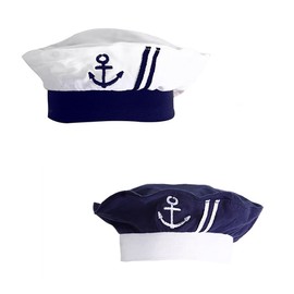 LXKIKMM Baby Infant Boy Girl Nautical Sailor Embroidered Anchor Hat, 2 Colors