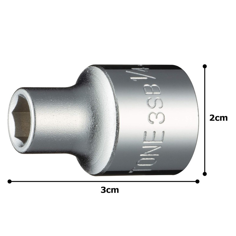TONE Socket (6 Angle) 3SB-08 Insertion Angle 9.5mm (3/8") Double