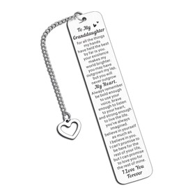 Granddaughter Gifts from Grandma,to My Granddaughter Bookmark,Granddaughter Birthday Gifts,Best Grandma Gifts for Granddaughter,16th 18th 21st Birthday Gifts for Her Girls,Christmas Gifts for Girls