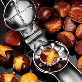 Elegauit Chestnut Clip, Stainless Steel Chestnut Cutter, Chestnut Clip Cutter, with Serrated Blades, Kitchen Appliances, Dry Fruit Opener, for Walnuts, Chestnuts, Nuts (Handheld)