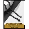 Flat Black Chain Necklace, 3mm Miami Curb Chain For Men