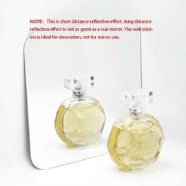 Wall Decor Sticker, H2MTOOL 12PCS Acrylic Mirror Wall Stickers 15cm Adhesive Rounded Corner for Home Decorations (Silver, 15X15cm)