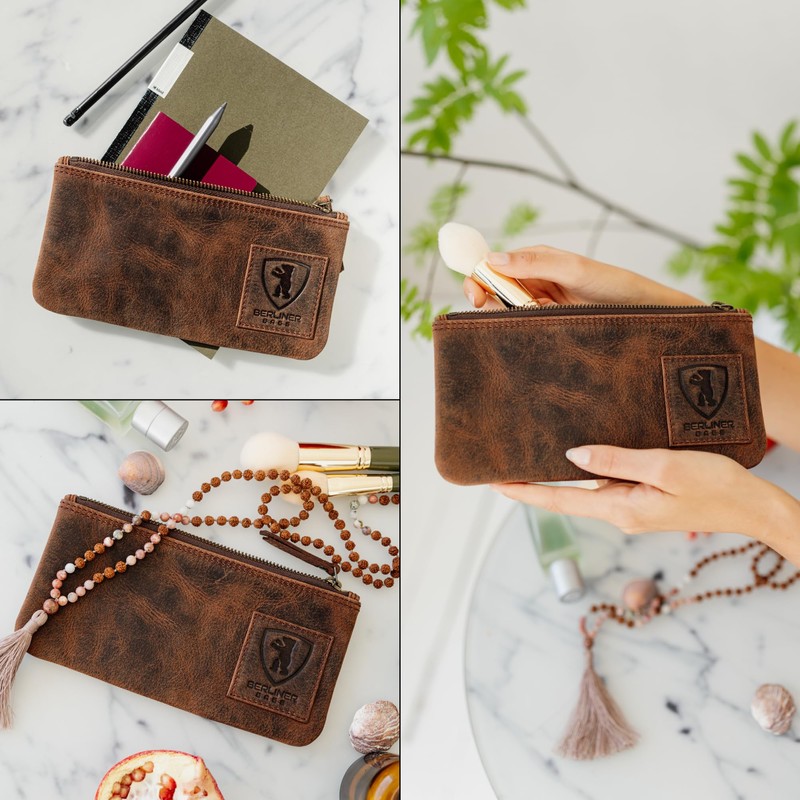 Berliner Bags Vintage Leather Pencil Case - Brown, erdfarben, Earth