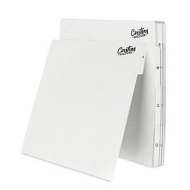 Carstens Records Heavy Duty Vinyl Album Dividers | 12" LP Separators with Tabs | Made in The USA | Music Organizer Tabs for Collectors (White, Double-Sided, A-Z Vertical Tabs, 26 Tab Set)
