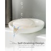Self Draining Soap Dish, Ceramic Drain Soap Holder Waterfall Design