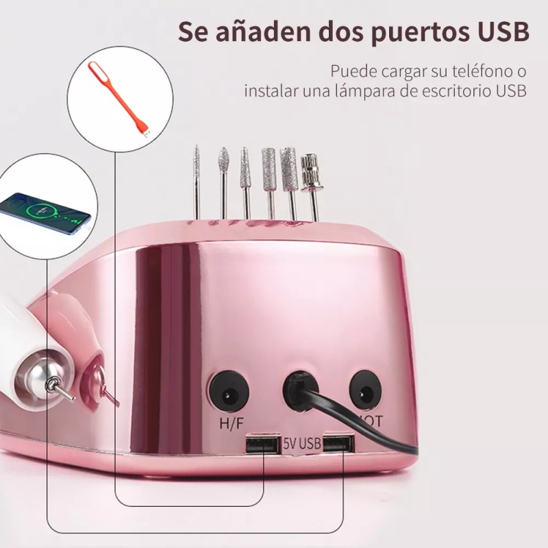Navamtki Torno Pulidor De Uñas Con Pedal De 45000 Rpm