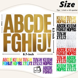 3 Inch Large Alphabet Stickers Vinyl Adhesive Letters 288 Pieces