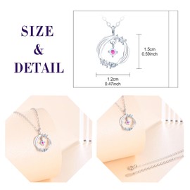 Feilok Women's Necklace 925 Sterling Silver Necklace Chain Cubic Zirconia for Women Jewellery Birthday Gift for Her Girlfriend Christmas Valentine's Day, Cubic Zirconia