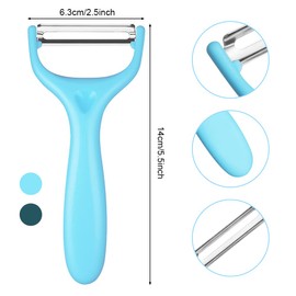 Vicloon Potato Peeler, 2 Pcs Y-Shaped Swivel Vegetable Peeler, Stainless Steel Vegetable Peelers for Kitchen Fruits Carrots Eggplant (Green+ Blue)