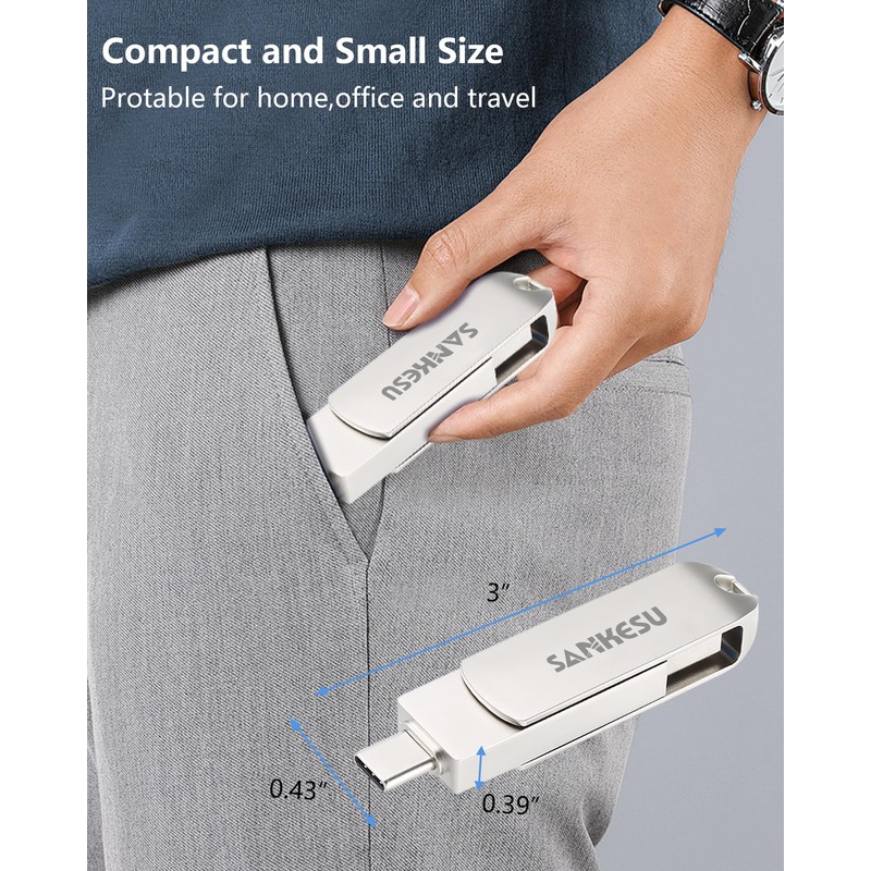 SANKESU 512GB USB C Flash Drive 3.1,Read Speed Up to