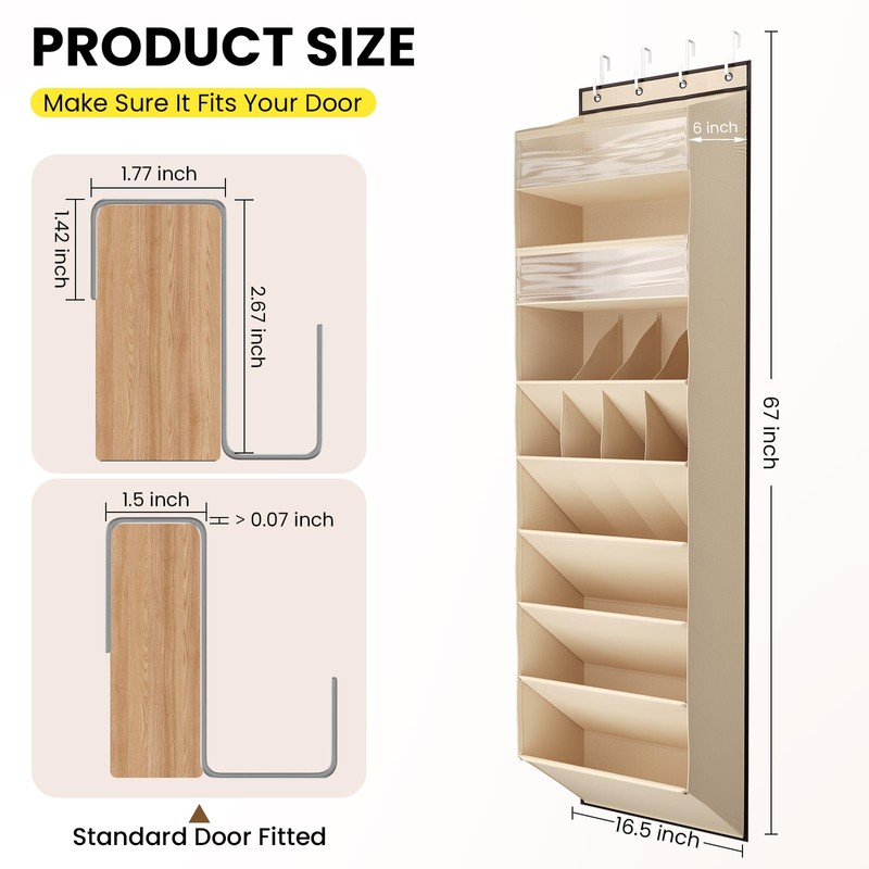 Mefirt 8 Tier Clear Over the Door Shoe Organizer with