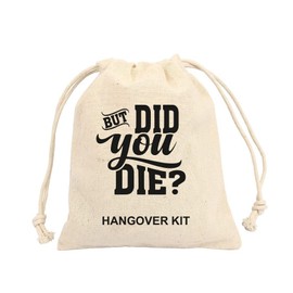 Set of 10 But did you die Bags Bachelorette party favor bags - Drawstring wedding favor bag hangover kit bags - party favors bachelorette recovery kit bags