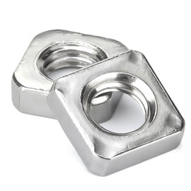 M10 Square Nuts, Machine Screw Nuts, 304 Stainless Steel, Metric, 12Pcs